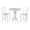 International Concepts 36 in. Solid Wood Round Top Pedestal Dining Table with 2 Counter Height Stools in White K08-36RT-23B-S402-2 - alternate 1
